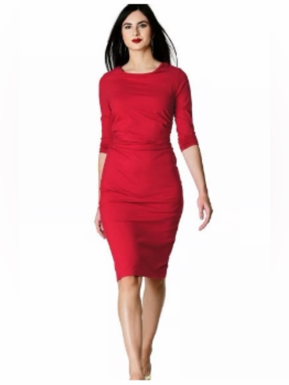 Nicole Miller Women's Red  Ruched Back Ponte M